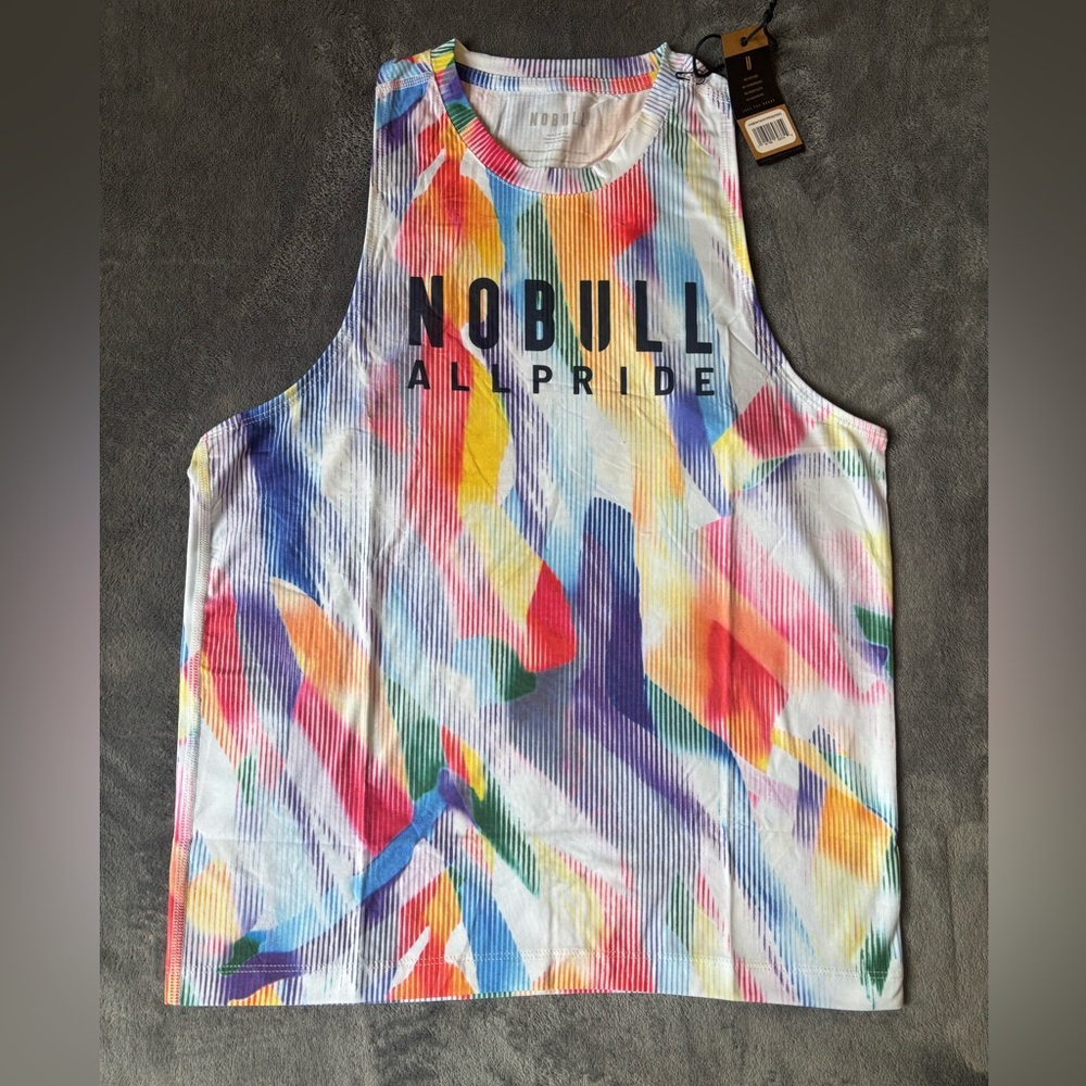 NoBull Women All Pride Rainbow Racerback Tank Top Small